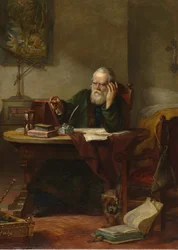 Yksityiskohta: John Milton vierailee Galileo Galileossa ollessaan inkvisition vankina Hart, Solomon Alexander (1806-1881)