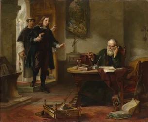 John Milton (1608-1674) vierailee Galileo Galileossa ollessaan inkvisition vankina Hart, Solomon Alexander (1806-1881)