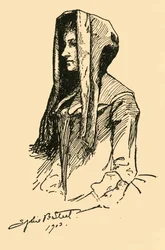 Camlet-huppu, otettu alkuperäisestä vaatekappaleesta, c1702, 1903, 1937.