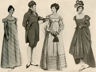 Vaatteita vuosilta 1800-1808, 1903, 1937