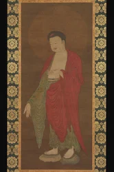 Buddha Amitabha laskeutumassa puhtaasta maastaan