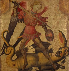 Pyhä Mikael ja lohikäärme, n. 1405.