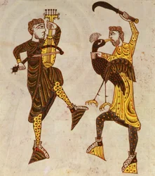 F.86 Kaksi miestä tanssimassa, Santo Domingo de Silosin Beatus-apokalypsista