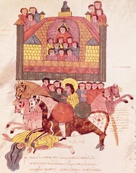 Fol.150v Death of Jezebel, Raamatusta Mozarabe