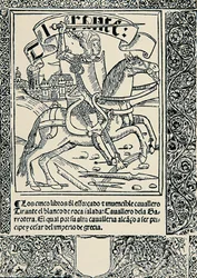 Ritari vuorella, Joanot MARTORELLin (1413-1468) espanjalaisen teoksen Tirant lo Blanc etulevy