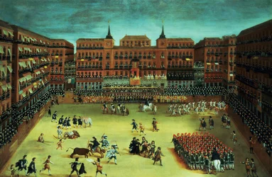 Panoraama juhlasta Madridin Plaza Mayorissa