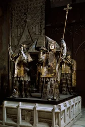 Merenkulkija Kristoffer Kolumbuksen (Cristoforo Colombo, Cristóbal Colón) (1451-1506) hauta. Sevillan katedraali (Catedral de Santa María de la Sede), Espanja