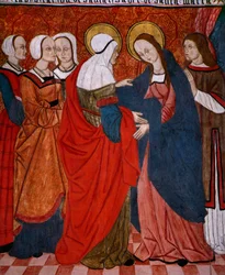 Vierailu, paneeli San Andres of Torturan kirkosta, 1400-luvun loppu - 1500-luvun alku (maalattu puu)