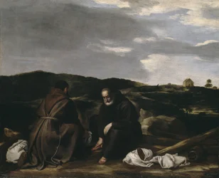 Kaksi munkkia maisemassa, noin 1645