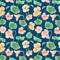Nasturtium hero -kuvio väritys 2, 2020 (grafiittikynä ja digitaalinen)