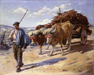 Talonpoika Bullock-kärrynsä kanssa, Ascain