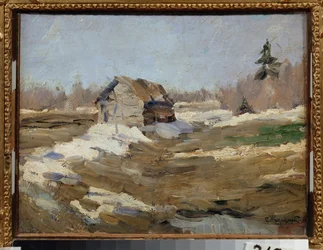 Kevät (Kevät) - Stanislav Julianovitš Žukovski (Žukovski) (1873-1944) maalaus, öljy kankaalle