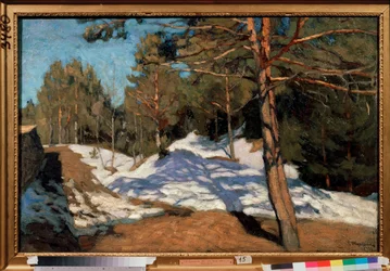 Kevät. Stanislav Julianovich Zhukovsky (Žukovski) (1873-1944) maalaus, öljy kankaalle
