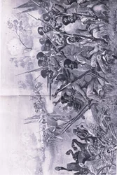 Chilianwala, 13. tammikuuta 1849: Goddys-prikaati seisoo urhoollisesti sikhien ympäröimänä, esimerkki brittiläisistä taisteluista maalla ja merellä, 1915