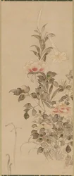 Pionit ja liljat, Momoyama- tai Edo-kausi, 1568-1615.