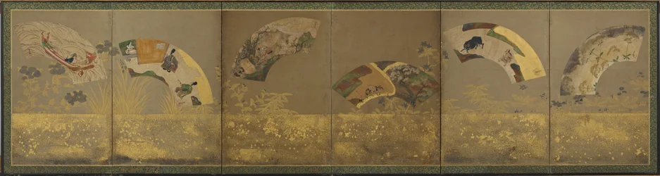 Kuusi fanipaperia: sekalaiset aiheet, Momoyama- tai Edo-kausi, 1590-1640.