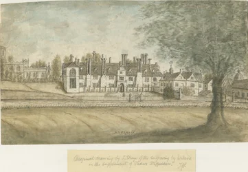 Blithfield Hall: akvarellimaalaus, nd [1700-luku]