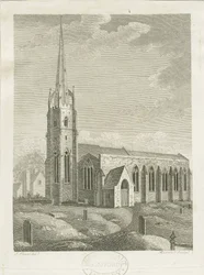 Clifton Campvillen kirkko: kaiverrus, nd [n. 1790] (vedos) (painettu)