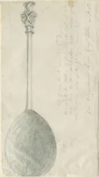 Fradswell - Apostolilusikka: lyijykynä- ja pesupiirustus, nd [?18th Century] (piirustus)