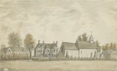 Pipe Ridware -kirkko ja kartano: vesivärimaalaus, nd [1762-1798]