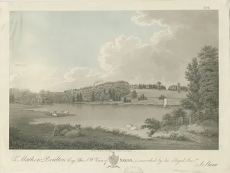 Soho - [Matthew Boultonin] talo: kaiverrus, nd [c 1798] (tulostus)