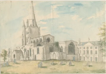 Uttoxeterin kirkko [vanha]: akvarellimaalaus, nd [1794]