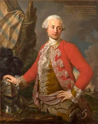 Joseph de Saint Étienne Bornen, kreivi de Saint Serninin, Puolan kuninkaallisen ja vaaliruhtinaan kamarlainin, kaartin kapteenin ja jalkaväen kenraaliadjutantin muotokuva, 1755