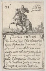 Charles Martel Vaillant et sage..., "Game of the Kings of France" Jeu des Rois de ..., 1644.
