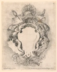 Escutcheon, No. 4 kappaleesta "Kokoelma erilaisia ​​oikkuja ja yhdeksän keksintöä kansioista ja koristeista"