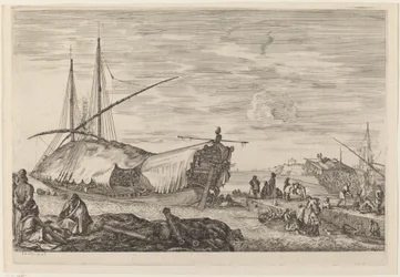 Keittiön kansi, jossa on purjeet, luultavasti n. 16541655.