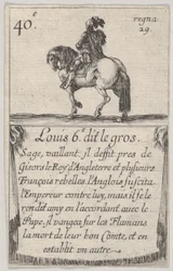 Louis 6.-e dit le gros Sage, vaillant..., Game of the Kings of France Jeu des Ro..., 1644.
