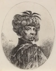 Mauri viidellä höyhenellä koristellussa turbaanissa, 1649-1650