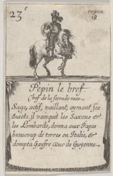 Pepin, lyhyt toisen rodun päällikkö..., Game of the Kings of France Jeu des Ro..., 1644.