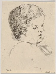Levy 12: lapsen pää, kirjasta Piirtämisen oppiminen Livre pour apprendre ..., ca. 1649.