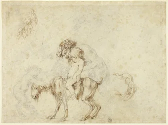 Tutkimus Satyr Family Walkingista (recto); Luonnokset viidestä koristeastiasta (käänteinen)