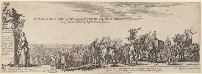 Hänen ylhäisyytensä Puolan lähettilään pääsyn otsikkosivu Roomaan, 1633.