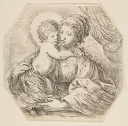 Neitsyt ja Kristus-lapsi, kahdeksankulmainen sävellys, n. 1649.
