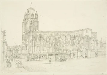 St Mary Redcliffe -kirkon etelänäkymä, n. 1835 (kynä paperille)