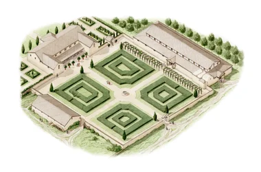 Brading Roman Villa, Isle of Wight (piirretty 2012), noin 350-400 (tussi ja akvarelli).