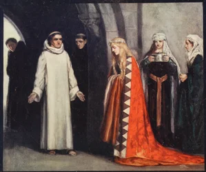 Saint Bernard ja hänen sisarensa Hombeline, kuvitus teoksesta "Helmet & Cowl: Stories of Monastic and Military Orders" W.M. Letts ja M.F.S. Letts