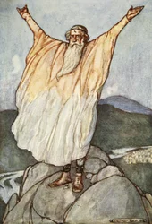 "Onnen hetki on tullut", kuvitus teoksesta "Cuchulain, The Hound of Ulster", kirjoittanut Eleanor Hull (1860-1935)
