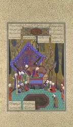 Zal Consults the Magi, Folio 73v Shahnama Book of Kingsistä..., n. 1530-35