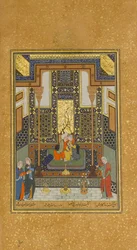 Khusraun ja Shirinin avioliitto, Folio 104 Nizamin Khamsa-kvintetistä, A.H. 931A.D. 1524-25. Tekijät: Sultan Muhammad Nur, Mahmud Muzahhib, Shaikh Zada.