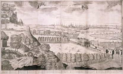 Näkymä Greenwich Parkista, Lontoosta, 1723