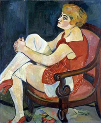Nainen valkoisilla sukkahousuilla, 1924.