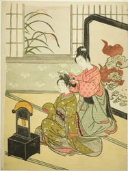 Autumn Moon in the Mirror (Kyodai no shugetsu), sarjasta "Kahdeksan näkymää salista (Zashiki hakkei)"