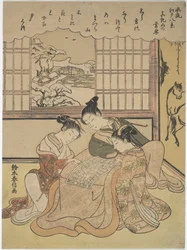 Ilthalunta Matsuchi-kukkulalla, sarjasta Kahdeksan muodikasta näkymää Edosta (Fūryū Edo hakkei)
