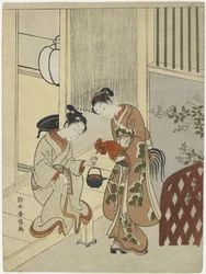 Lovers Plying a Rooster with Sake, c. 1767