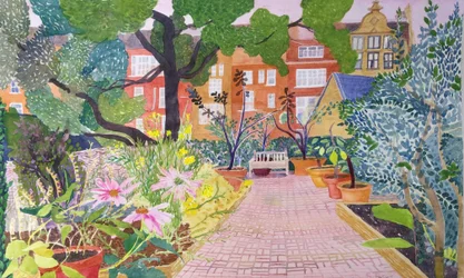 Lääkekasvien puutarha, Chelsea Physic Garden 2022 (akvarelli paperille)
