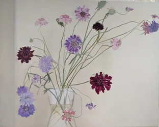 Glorious Scabious, 2021 (öljy kankaalle)